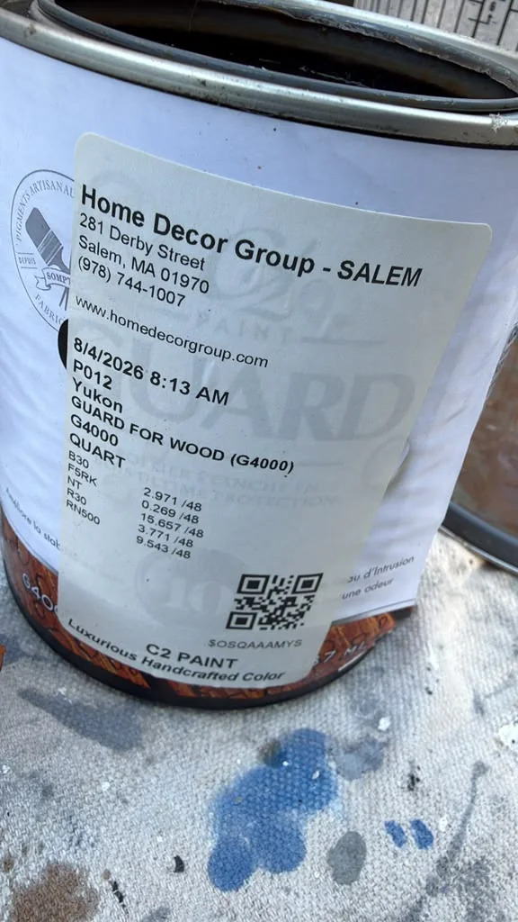 Can of C2 Guard for Wood G4000 penetrating sealer tinted in Yukon, the product used to seal a mahogany rooftop deck in Back Bay, Boston